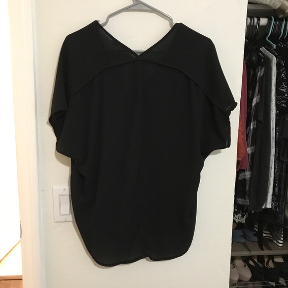 Black v neck blouse - Picture 4 of 5